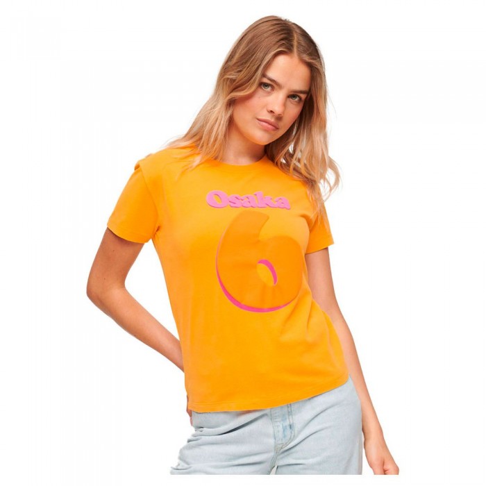 [해외]슈퍼드라이 Osaka Graphic Fitted 반팔 티셔츠 140370947 Saffron Yellow