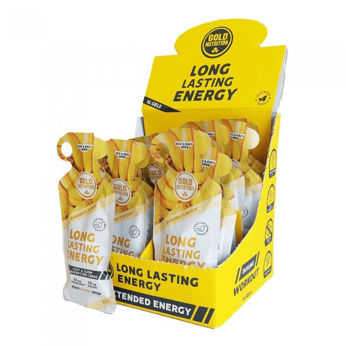 [해외]GOLD NUTRITION 바나나 에너지 젤 상자 롱 Lasting 40g 16 단위 1138960039 White / Yellow