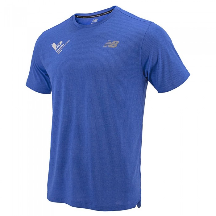 [해외]뉴발란스 Valencia Marathon Impact Run 반팔 티셔츠 7140132491 Marine Blue Heather