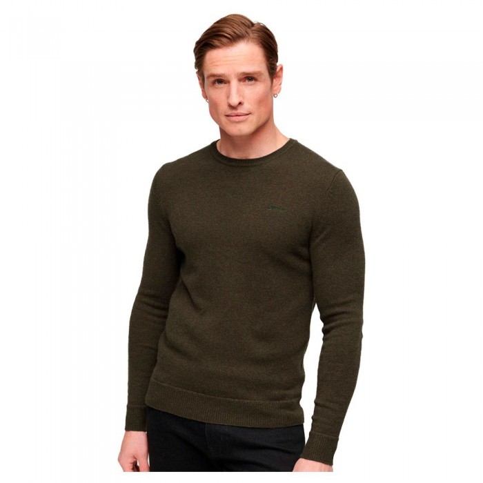 [해외]슈퍼드라이 크루넥 스웨터 Essential Slim Fit 140394838 Spruce Green