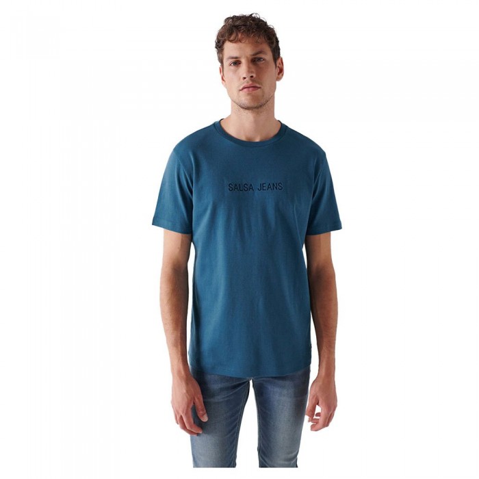 [해외]SALSA JEANS Plain Brading 반팔 티셔츠 139988843 Medium Blue V2