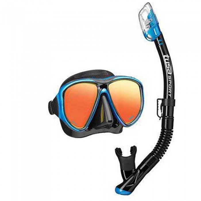 [해외]투사 SPORT UC2425PM Mask&Tube 미러 lens Snorkeling Set 10139840430 Black / Fishtail Blue