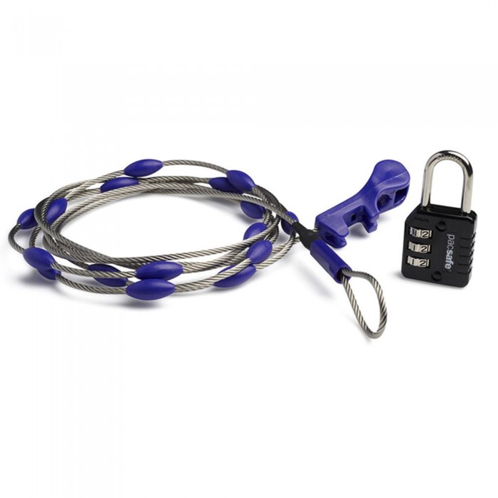 [해외]PACSAFE 맹꽁이 자물쇠 Wrapsafe Cable Lock 5137905054 Purple / Black / Silver