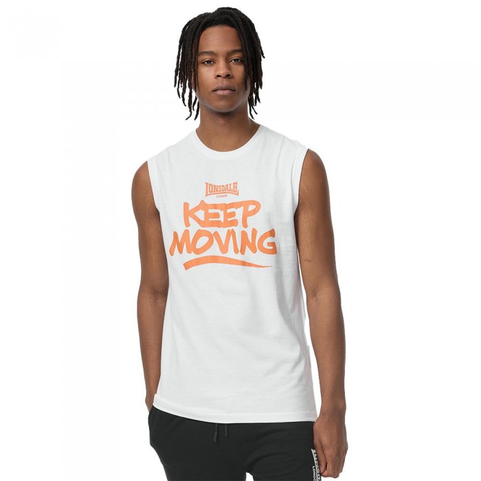 [해외]LONSDALE Kilmaluag 민소매 티셔츠 7140366829 White / Orange
