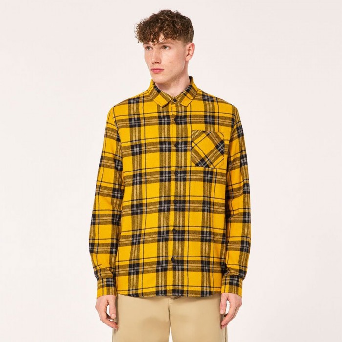 [해외]오클리 APPAREL 긴 소매 셔츠 Podium Plaid Flannel 139742980 Amber Yellow / Black Check