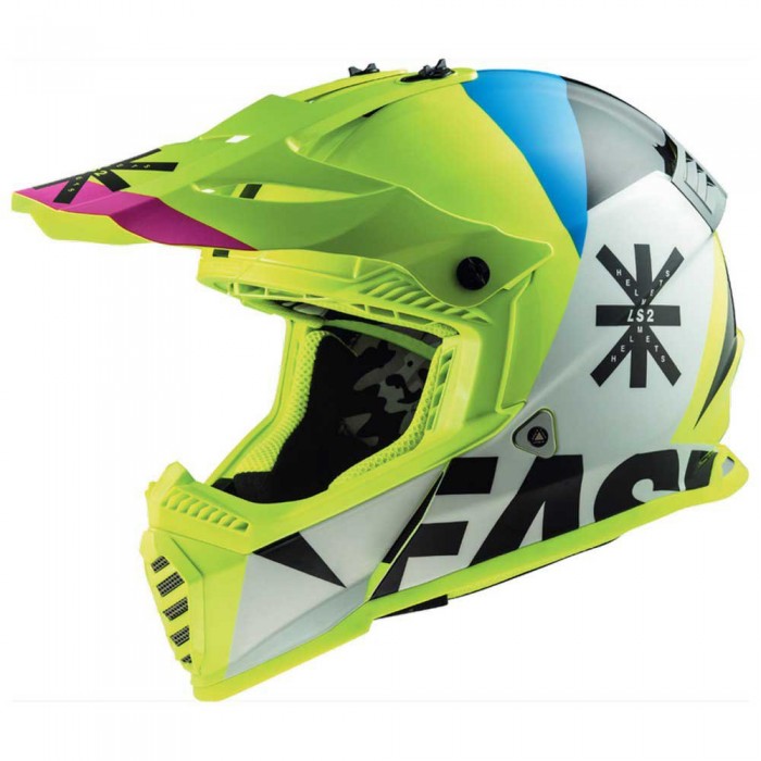 [해외]LS2 MX437 Fast Evo 헤비 오프로드 헬멧 9139368595 White / High Visibility Yellow