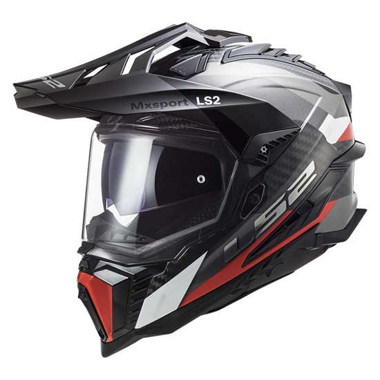 [해외]LS2 MX701 Explorer Carbon Frontier 풀페이스 헬멧 9140089302 Titanium / Red