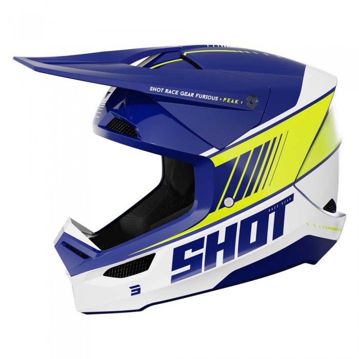 [해외]SHOT Furious 피크 오프로드 헬멧 9140278541 Glossy Blue / Fluo Yellow