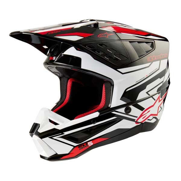 [해외]알파인스타 S-M5 Action 2 ECE 22.06 오프로드 헬멧 9140309015 Black / White / Glossy Red