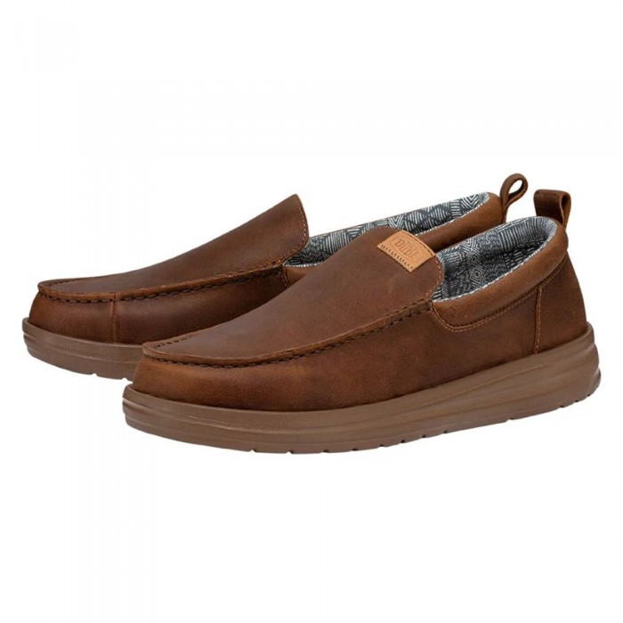 [해외]HEY DUDE 신발 Wally 그립 Moc Craft Leather 140410380 Brown