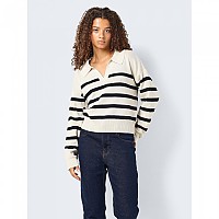 [해외]NOISY MAY 브이넥 스웨터 Fifi 140451048 Oatmeal / Stripes Black