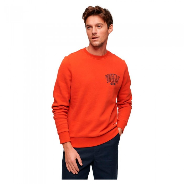 [해외]슈퍼드라이 스웨트 셔츠 Athletic Script Flock 140424432 Denim Co Rust Orange
