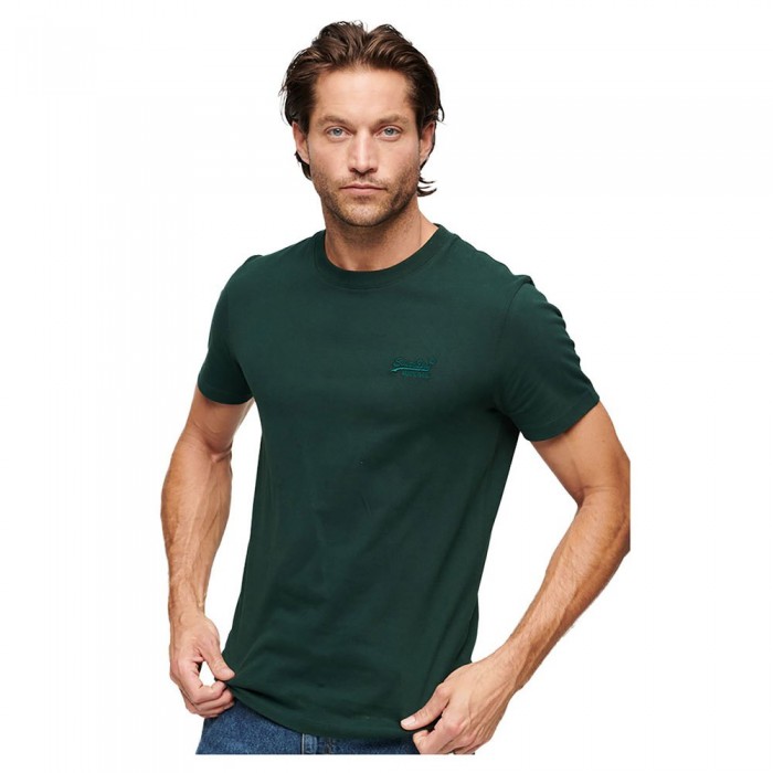 [해외]슈퍼드라이 반소매 티셔츠 Vintage 로고 Embroidered 140549307 Forest Green
