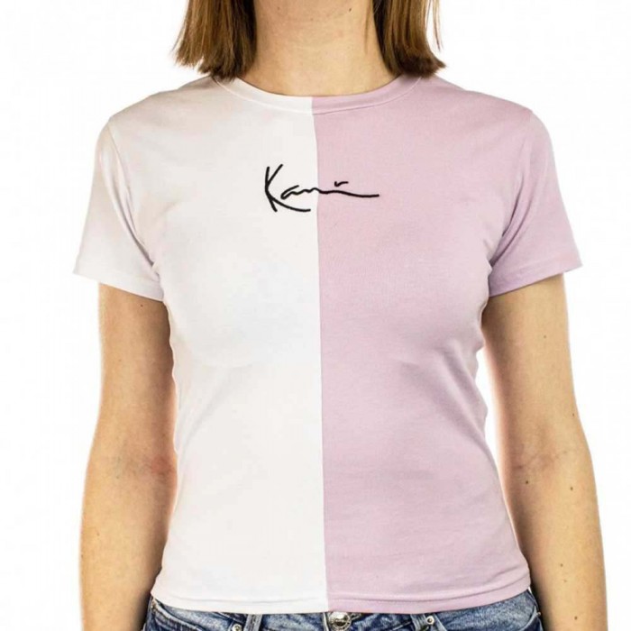 [해외]KARL KANI 반소매 티셔츠 Small Signature Split Top Crop 140521814 Purple