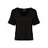 [해외]PIECES Billo Oversized 반팔 V넥 티셔츠 140557168 Black / Detail Black Lurex