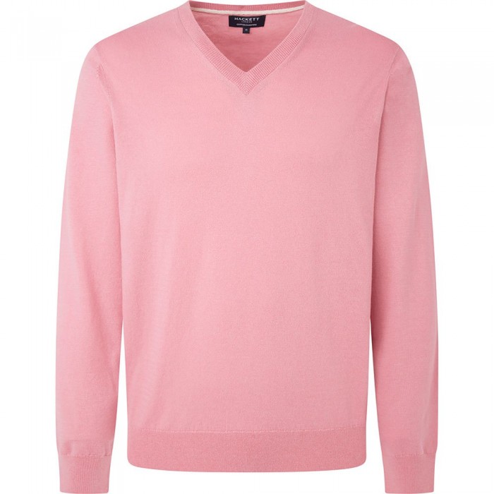 [해외]해켓 브이넥 스웨터 Cotton Cashmere 140506266 Ash Rose Pink
