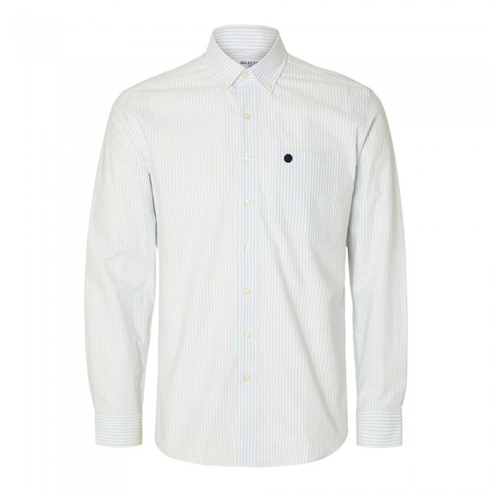 [해외]SELECTED 긴 소매 셔츠 Reg-Dan Oxford 140557389 Skyway / Stripes White