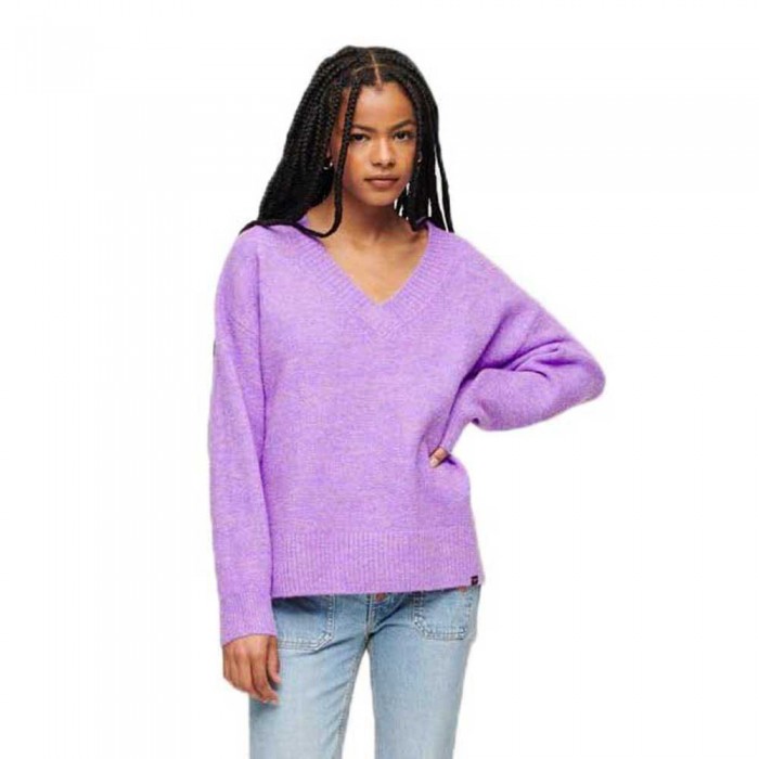 [해외]슈퍼드라이 브이넥 스웨터 Oversized 140490814 Candy Frost Purple Marl