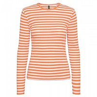 [해외]PIECES Ruka 긴팔 티셔츠 140297768 Tangerine / Stripes Cloud Dancer