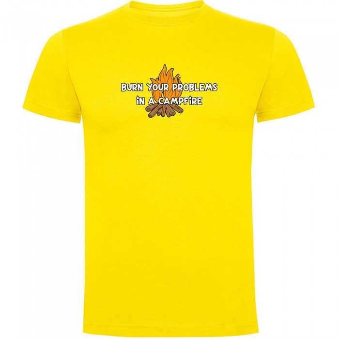 [해외]KRUSKIS Burn Your 프로blems 반팔 티셔츠 4140578265 Yellow