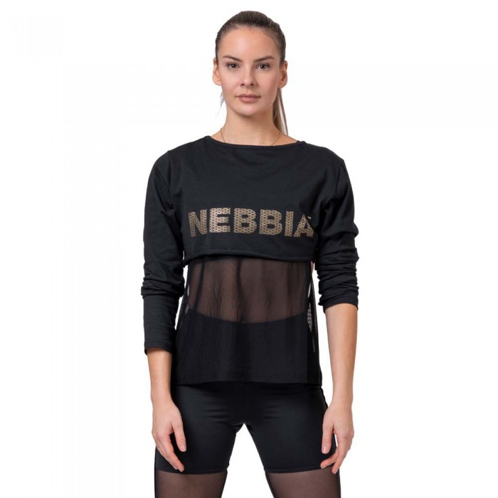 [해외]NEBBIA Intense Mesh 긴팔 티셔츠 7138014507 Black