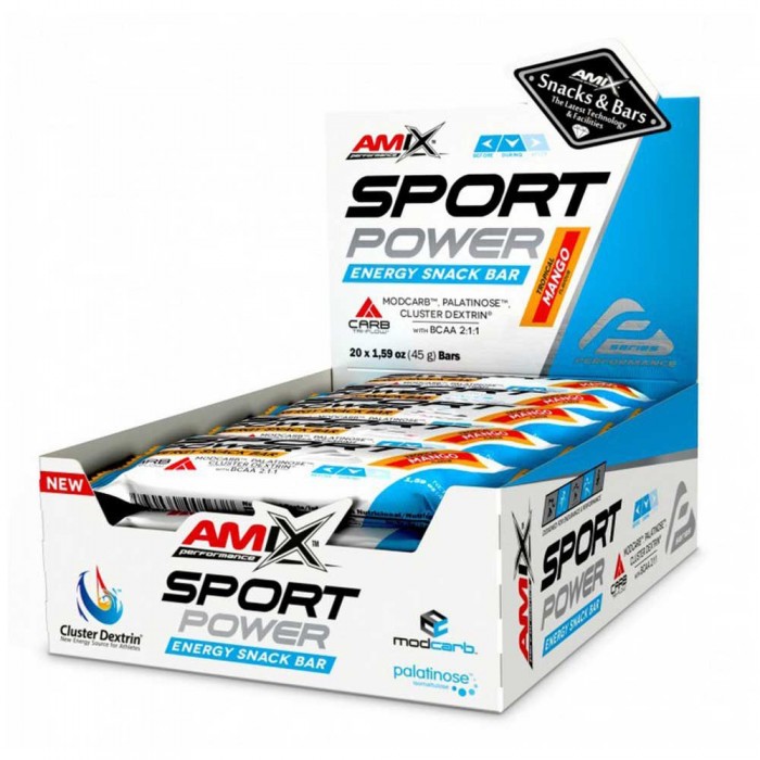 [해외]AMIX Sport 파워 Energy 45g 20 단위 망고 에너지 바 상자 14137520364 Blue