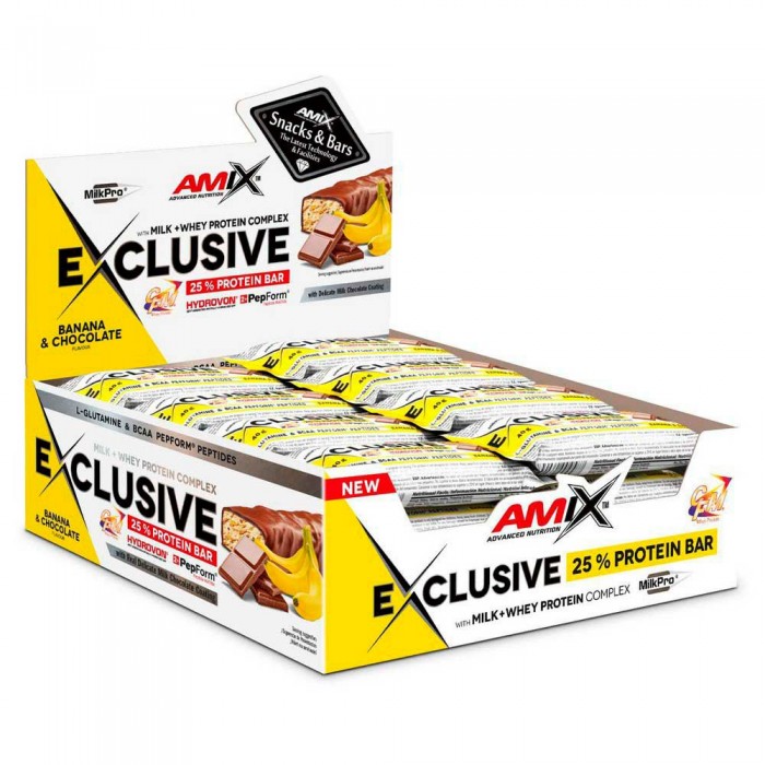 [해외]AMIX 단백질 Exclusive 40g 24 단위 바나나 그리고 초콜릿 에너지 바 상자 14137520374