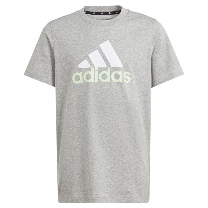 [해외]아디다스 반소매 티셔츠 Essentials 2 Big 로고 15140529820 Medium Grey Heather / White / Semi Green Spark