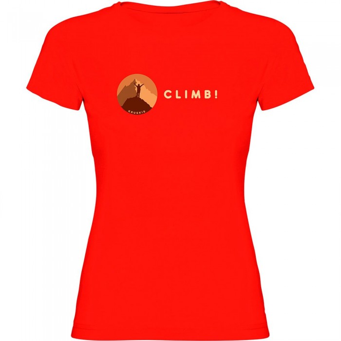 [해외]KRUSKIS Climb! 반팔 티셔츠 4140613717 Red