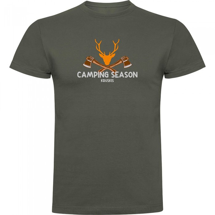 [해외]KRUSKIS Camping Season 반팔 티셔츠 4140613650 Dark Army Green