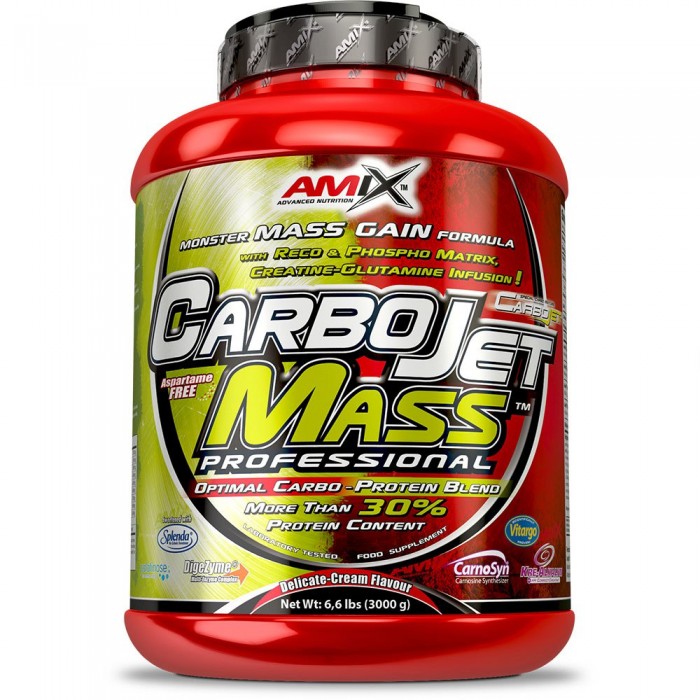 [해외]AMIX 탄수화물 및 단백질 바닐라 Carbojet Mass 프로fessional 3kg 7140502673 Red / Lime