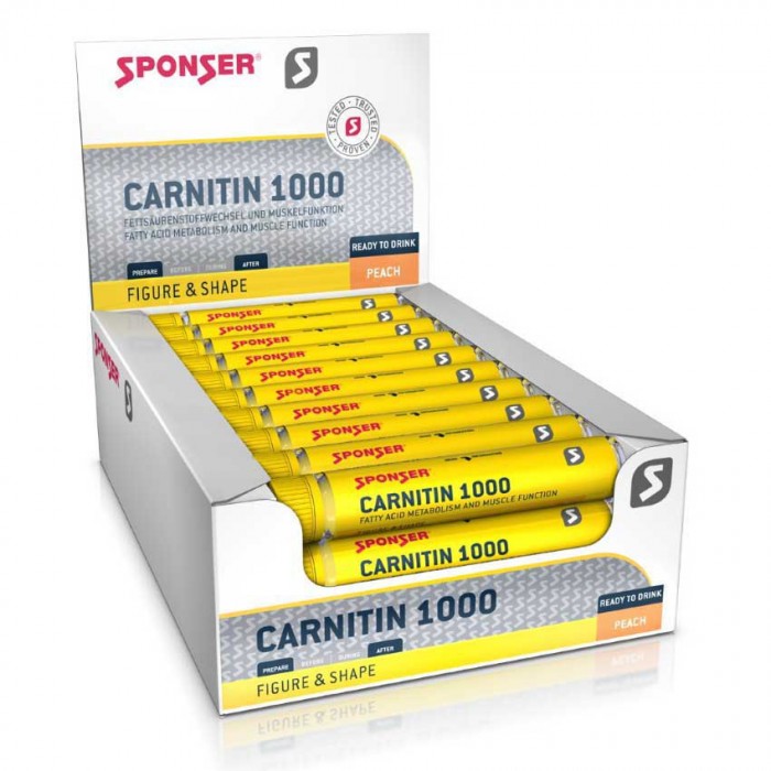 [해외]SPONSER SPORT FOOD 복숭아 보충 음료 상자 Carnitin 1000 25ml 30 단위 7140562293 Multicolor