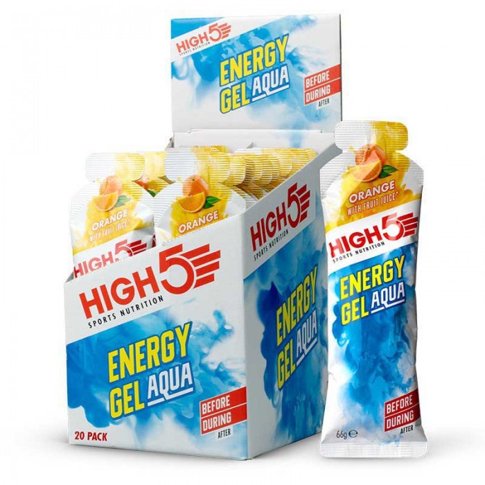 [해외]HIGH5 에너지 젤 상자 Aqua 66g 20 단위 주황색 7140594972 White / Blue