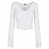 [해외]URBAN CLASSICS Cardigan Cropped Rib 긴팔 V넥 티셔츠 138674913 White