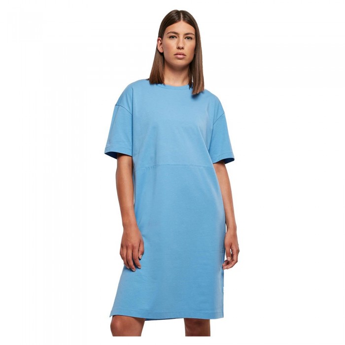 [해외]URBAN CLASSICS 반팔 짧은 드레스 Organic Oversized Slit 139829810 Horizon Blue