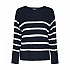 [해외]PIECES 스웨터 Sia 140557252 Sky Captain / Stripes White
