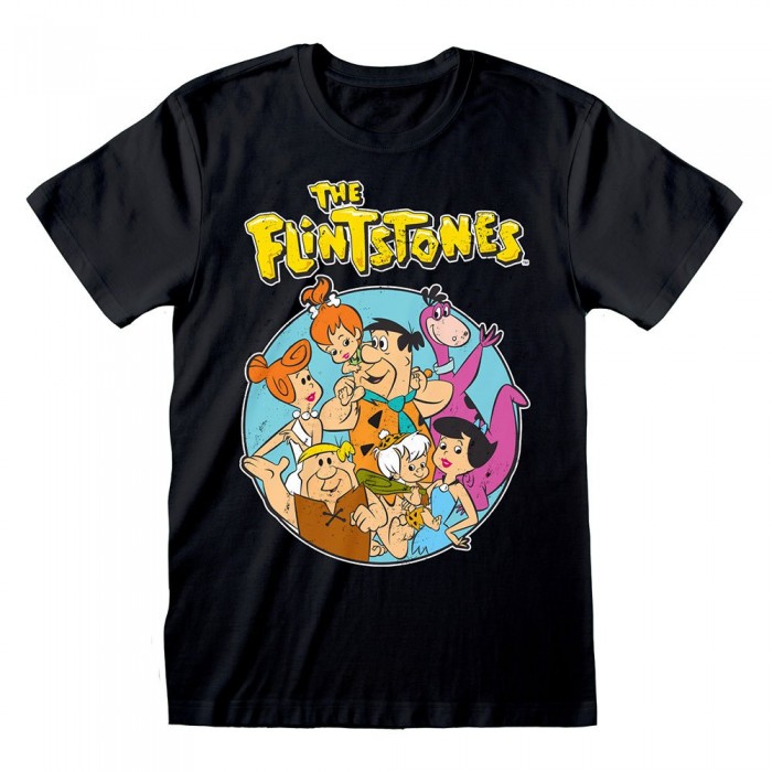 [해외]HEROES 반소매 티셔츠 The Flintstones Family Circle 140548052 Black