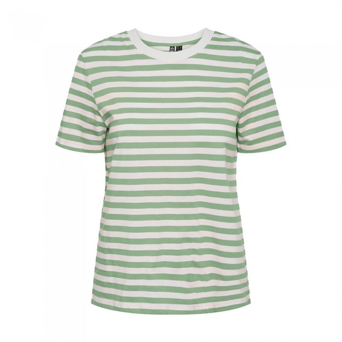 [해외]PIECES Ria 반팔 티셔츠 140557213 Quiet Green / Stripes Bright White