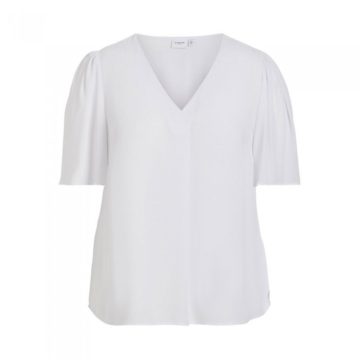 [해외]VILA EVOKED Lucia 3/4 소매 V넥 티셔츠 140557521 Bright White