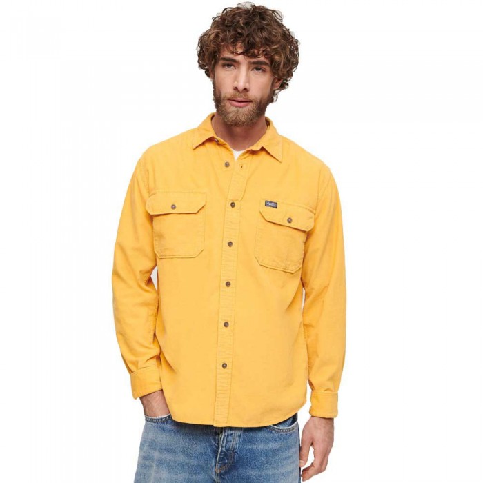 [해외]슈퍼드라이 Micro Cord 긴팔 셔츠 140549289 Golden Yellow