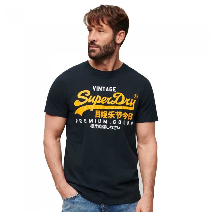 [해외]슈퍼드라이 Vintage 로고 Duo 반팔 티셔츠 140549305 Eclipse Navy