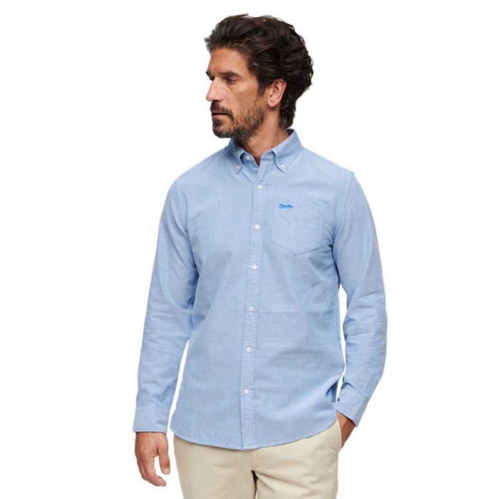 [해외]슈퍼드라이 긴 소매 셔츠 Cotton Oxford 140587977 Royal Blue