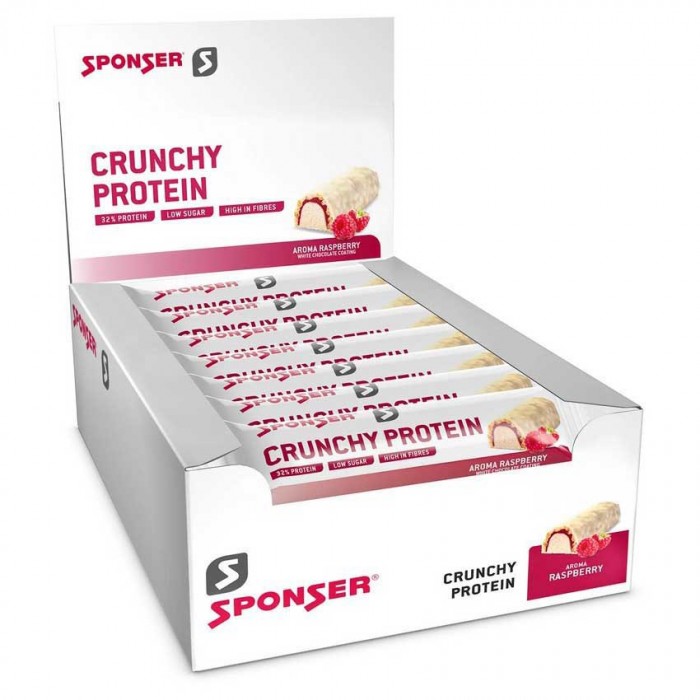 [해외]SPONSER SPORT FOOD 라즈베리 에너지바 박스 프로tein Crunchy 50g 12 단위 14140562359 Multicolor