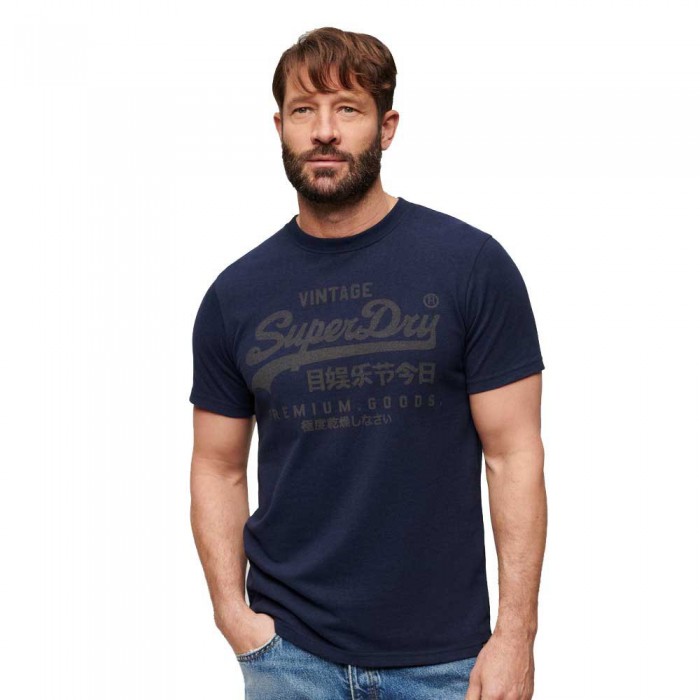 [해외]슈퍼드라이 반소매 티셔츠 Classic Vintage 로고 Heritage 140424454 Navy Marl