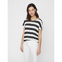 [해외]베로모다 와이드 Stripe 민소매 티셔츠 140371917 Black / Stripes Snow White