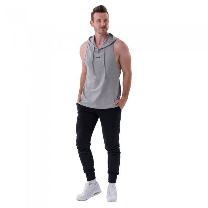[해외]NEBBIA 민소매 티셔츠 Fitness With A Hoodie 323 7140665081 Light Grey