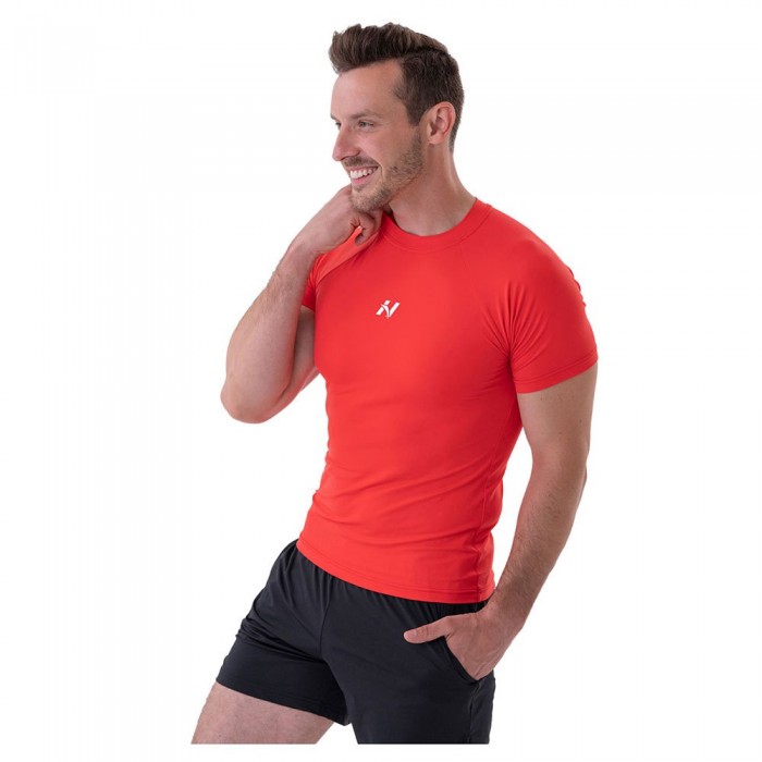 [해외]NEBBIA 반소매 티셔츠 Functional Slim-Fit 324 7140665098 Red