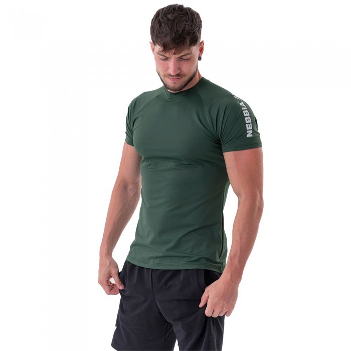 [해외]NEBBIA Sporty Fit Essentials 326 반팔 티셔츠 7140665248 Dark Green