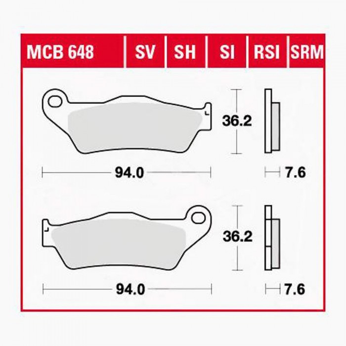 [해외]TRW Offroad MCB648SI 소결 브레이크 패드 9139226794 Black