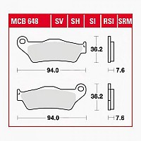 [해외]TRW Offroad MCB648SI 소결 브레이크 패드 9139226794 Black